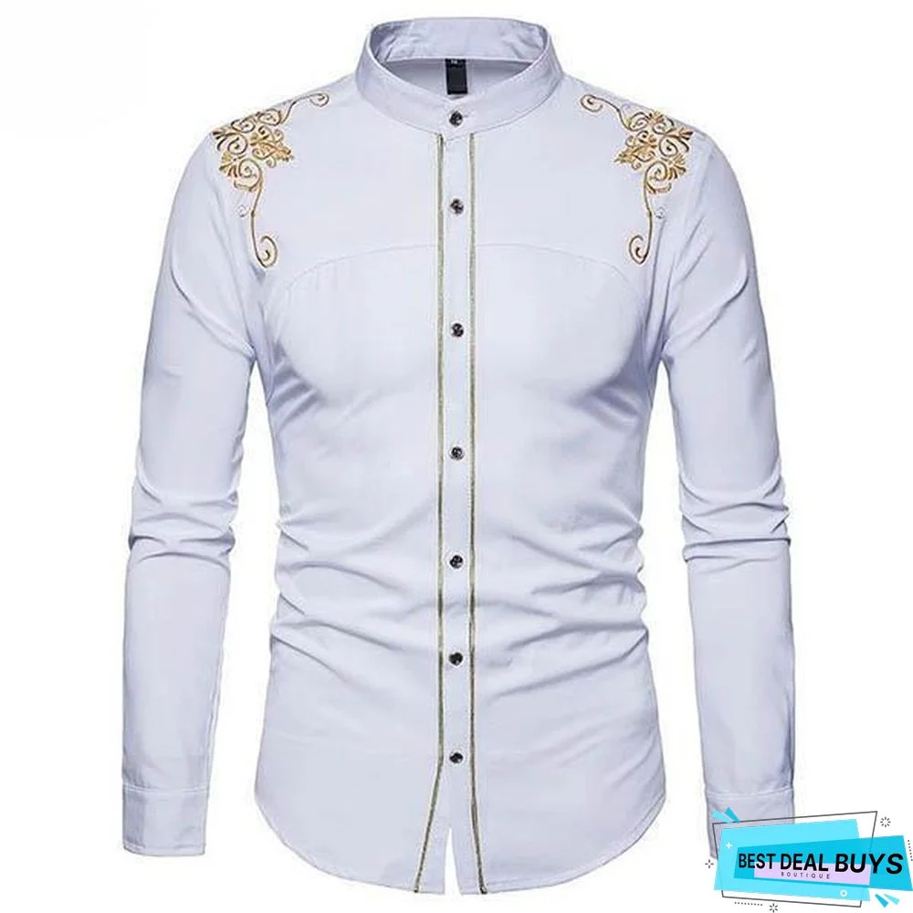 Men's Embroidered Long Sleeve Shirts