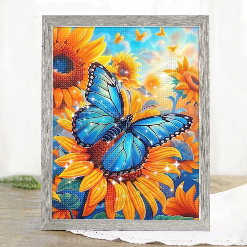 9CT Full Stamped Cross Stitch Bead Embroidery- Flower(Canvas|40*54CM)