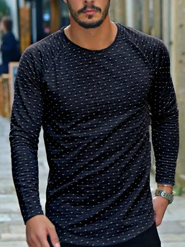 Long-sleeved Spotted Loose Fashion T-shirt