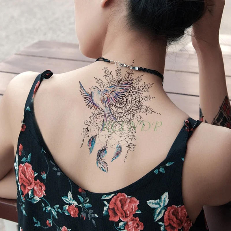 Waterproof Temporary Tattoo Sticker Symbol Totem Wing Tatto on Leg Arm Back Tattos Sexy Flash Tatoo Fake Tattoos for Men Women