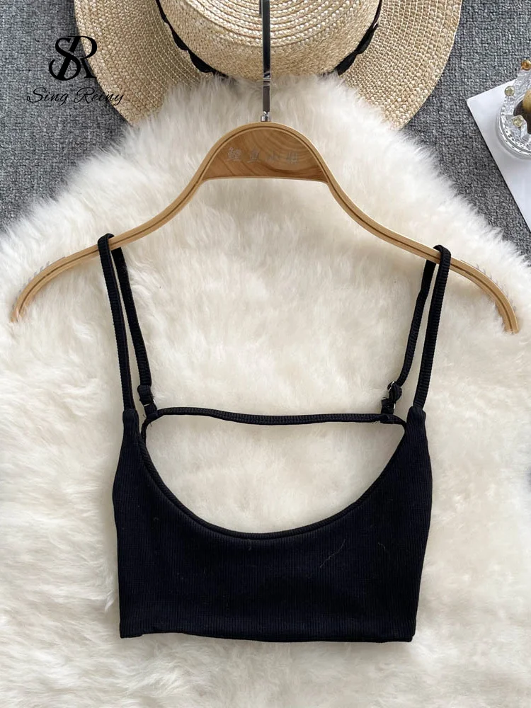 Huibahe Summer Backless Sexy Camisole Women Strap Slim Beach Top 2023 Sleeveless Streetwear Korean Strap Sensual Tank Top