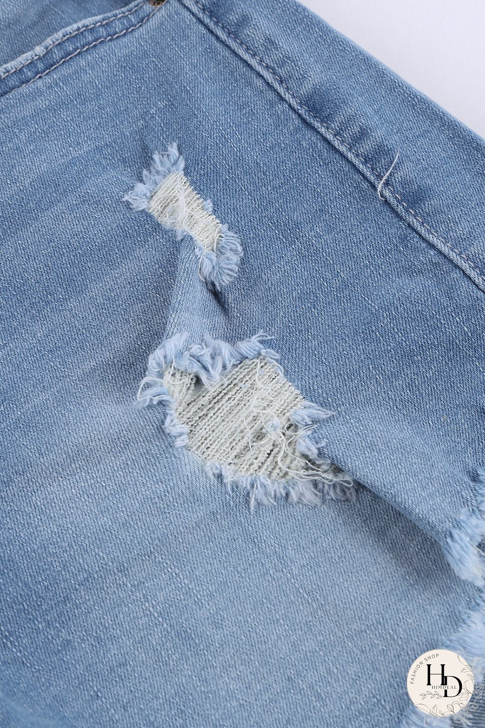 Women's High-Waisted Distressed Denim Shorts