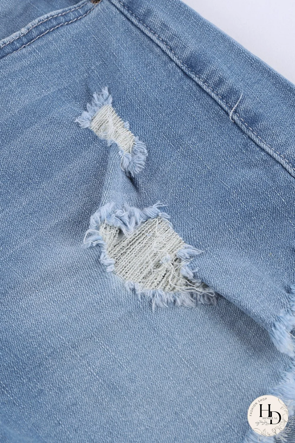 Women's High-Waisted Distressed Denim Shorts