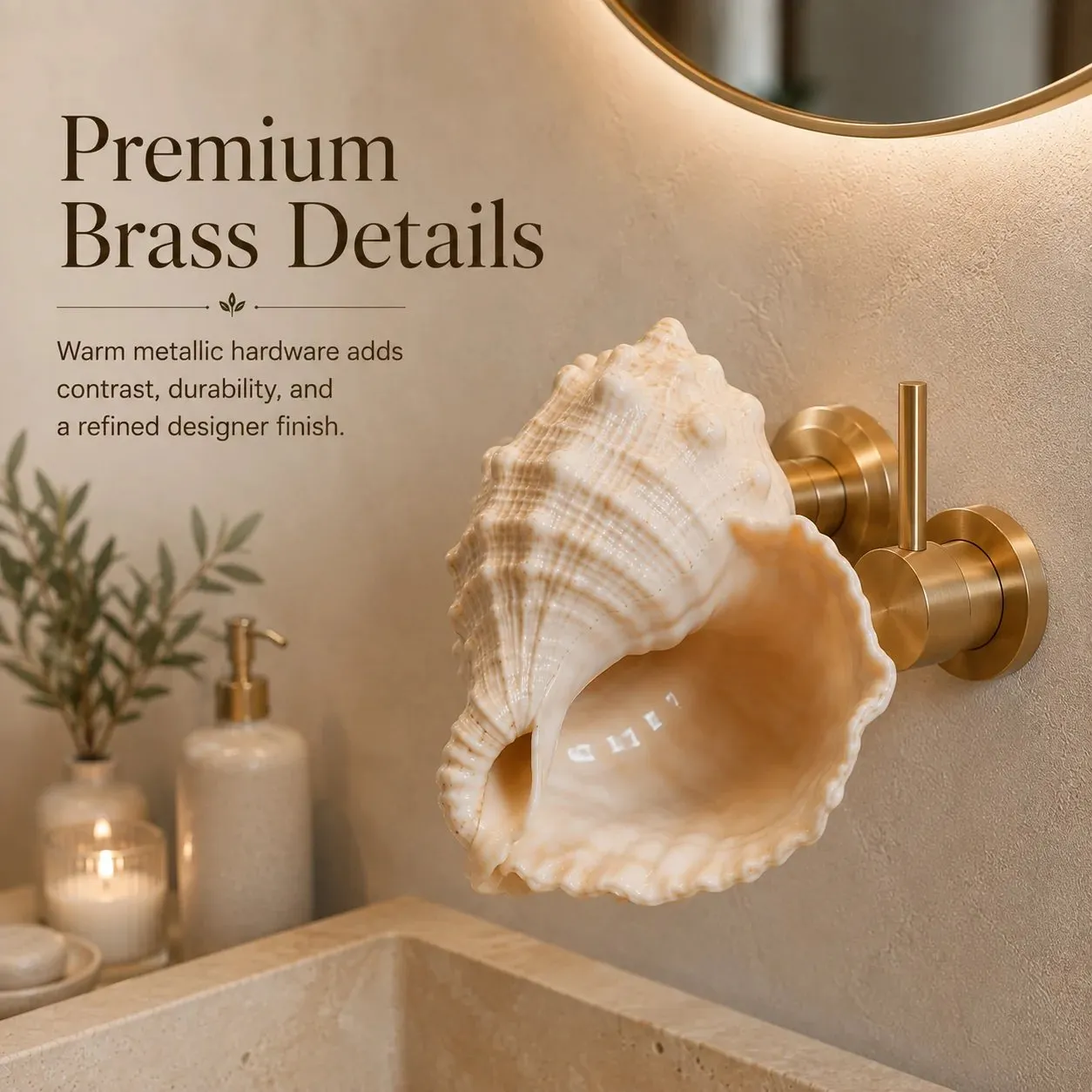 Shell faucet statement bathroom vanity