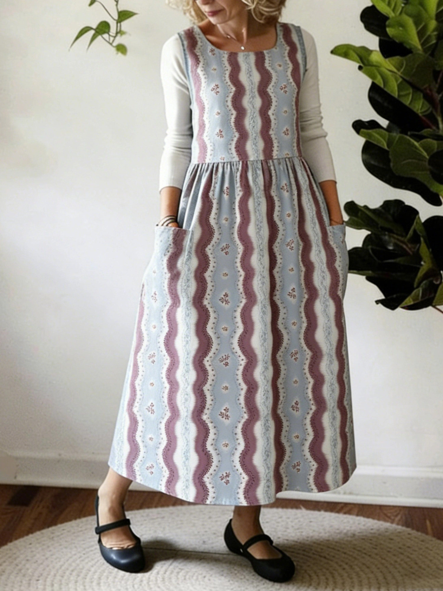 Blue Garden Striped Apron