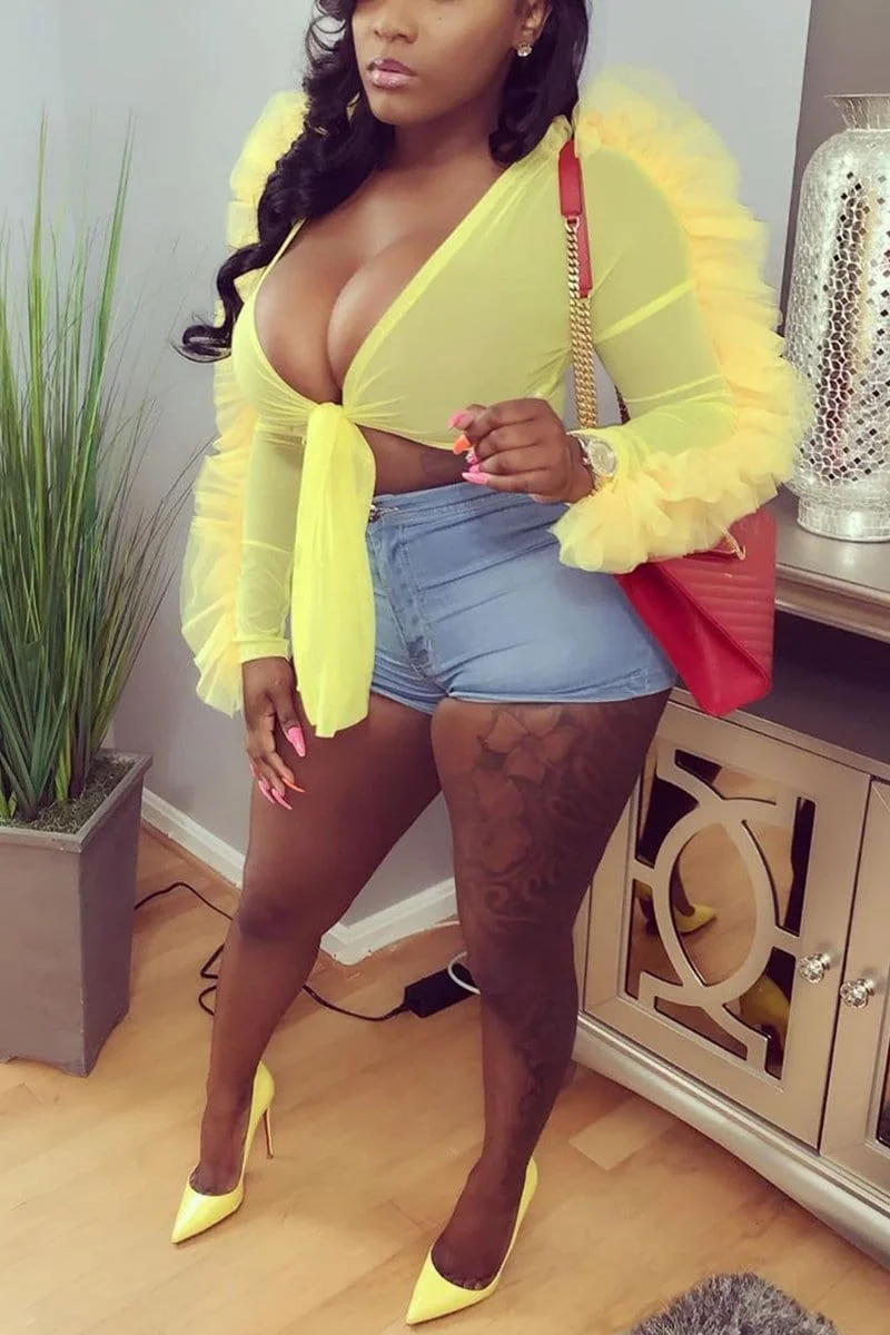 Sexy Fashion Long Sleeve Lace Top