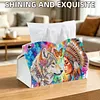 Boho Maiden And Wolf DIY Diamond Painting PU Tissue Holder Box