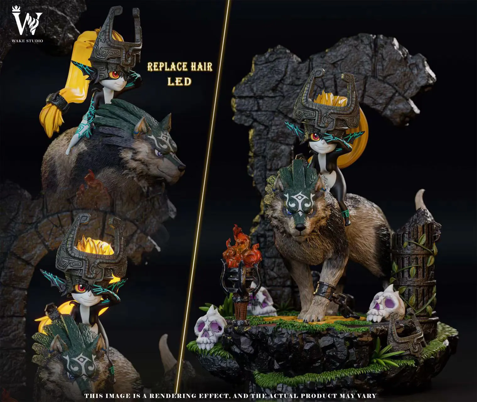 1/4 Scale Wolf Link & Princess Midna with LED - The Legend of