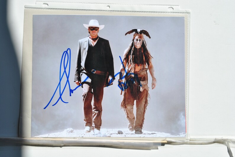 Armie Hammer and JOHNNY DEPP Cast Signed Photo Poster painting X2 The Lone Ranger wcoa