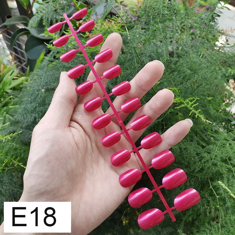 10 Sets Round Shape False Nail Tips In Same Color 24 Pieces/Set 10 Sizes Press on Fake Nails DIY Manicure Finger Nail Tips-Nail Inspo