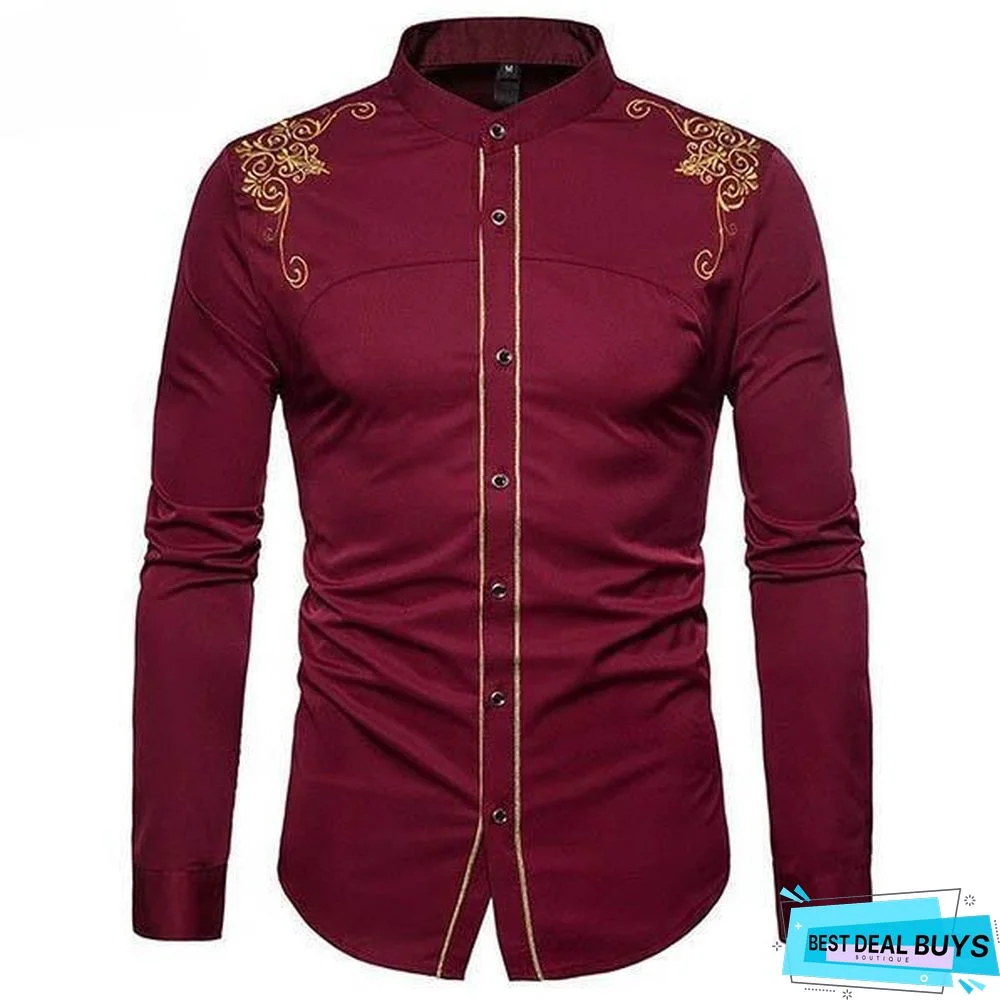 Men's Embroidered Long Sleeve Shirts