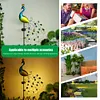 Metal Peacock Garden Ornament Lamp Waterproof LED for Courtyard Garden Path Lawn