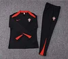 2024 Portugal Half-Pull Training Suit Black Football Shirt Set