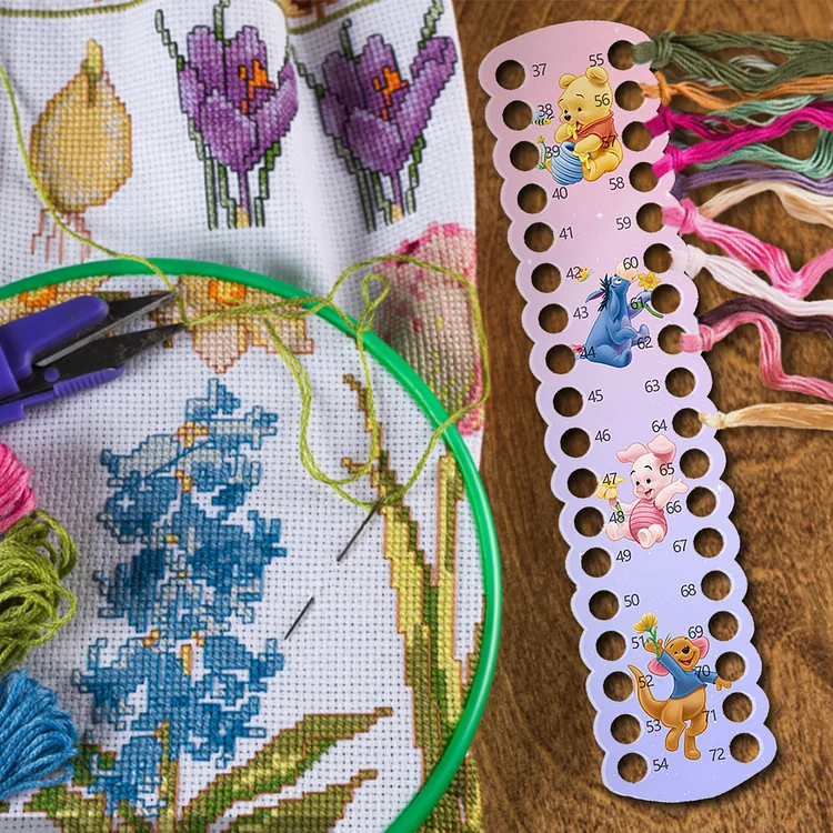Cartoon Bear Embroidery Floss Organizer Cross Stitch Thread Holder Board