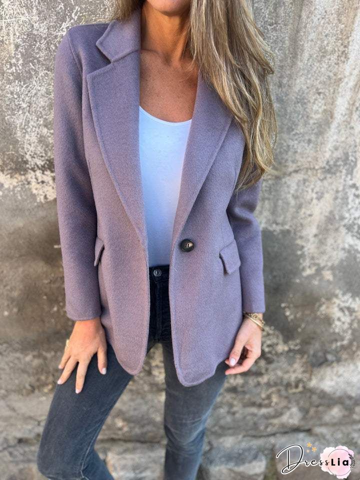 Casual Plain Loose Long Sleeve Jacket
