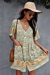 Boho Flutter Sleeves Pocketed Dress