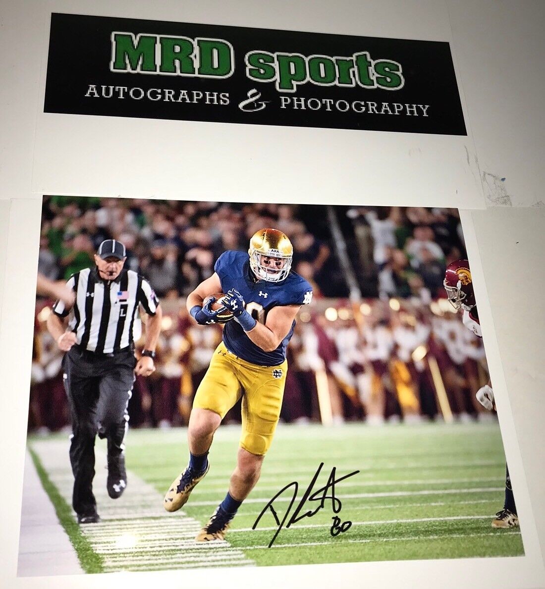 Durham Smythe Notre Dame hand signed autographed 8x10 football Photo Poster painting E