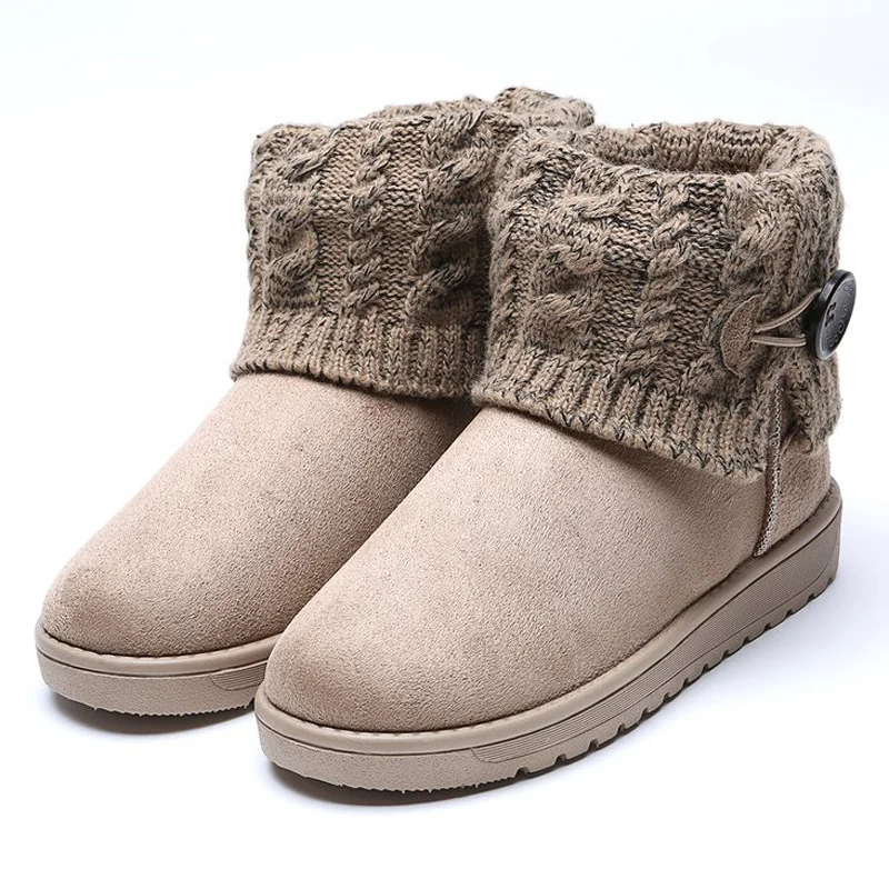 Women's Knitted Short Boots Warm Snow Boots