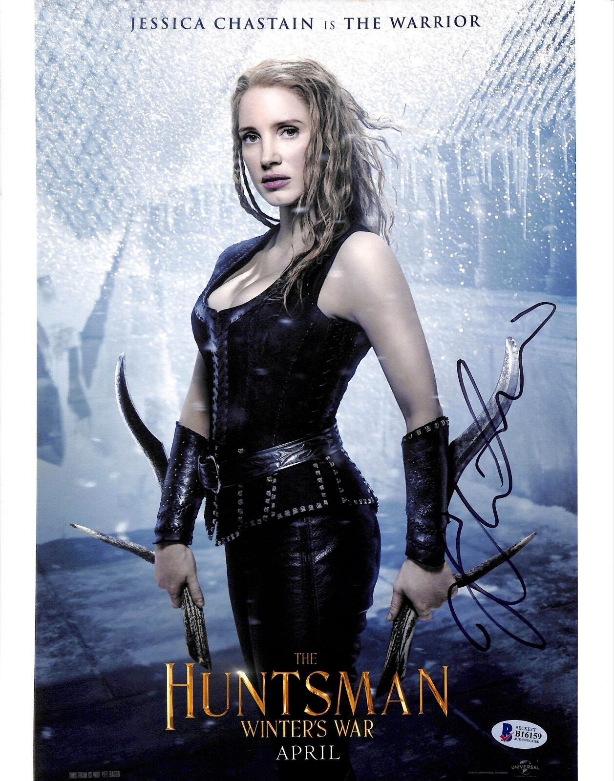 Jessica Chastain Signed 11x14 Photo Poster painting BAS Beckett COA The Huntsman Picture Poster