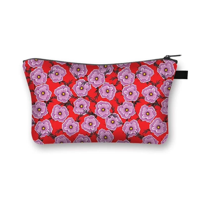 Polyester Cosmetic Bag - Flowers And Fruits