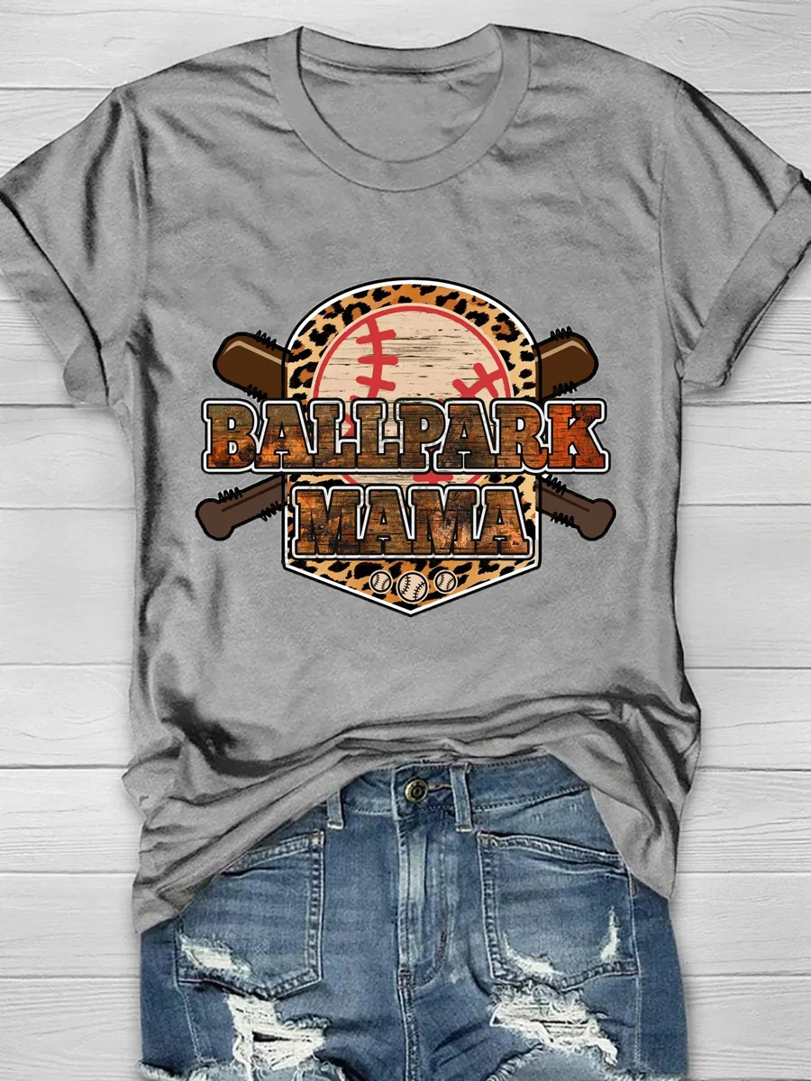 Ballpark Mama Print Short Sleeve T-Shirt