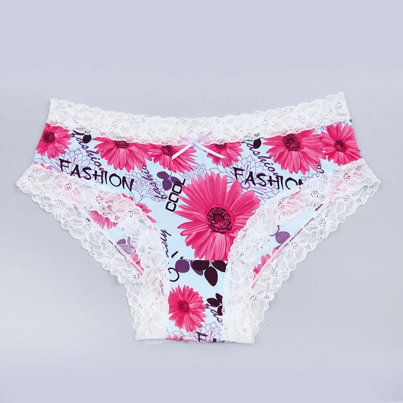 Women's Underwear Sexy Lace Panties Fashion Comfortable Leopard Briefs Low Waist Seamless Underpants Female Sexy Lingerie