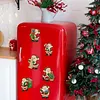 6PCS Santa Claus DIY Pearl Diamond Painting Christmas Fridge Magnets, Sparkling Rhinestone Refrigerator Magnet Craft Kit for Home Decor & Gifts