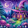 Witch Hat Houses - Crystal Rhinestone Diamond Painting