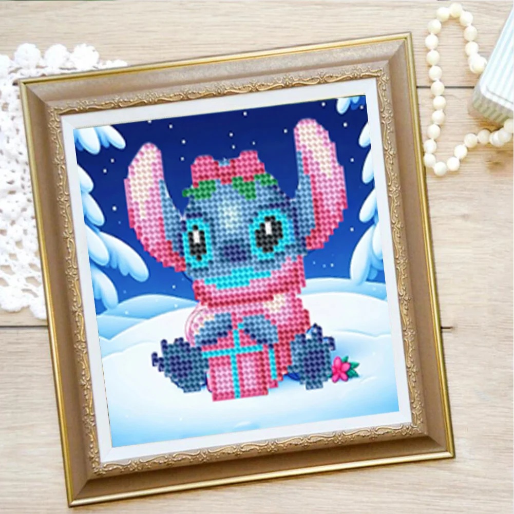 12pcs Cartoon DIY Mini Round Diamond Painting Set Desktop Decor No Frame15x15cm