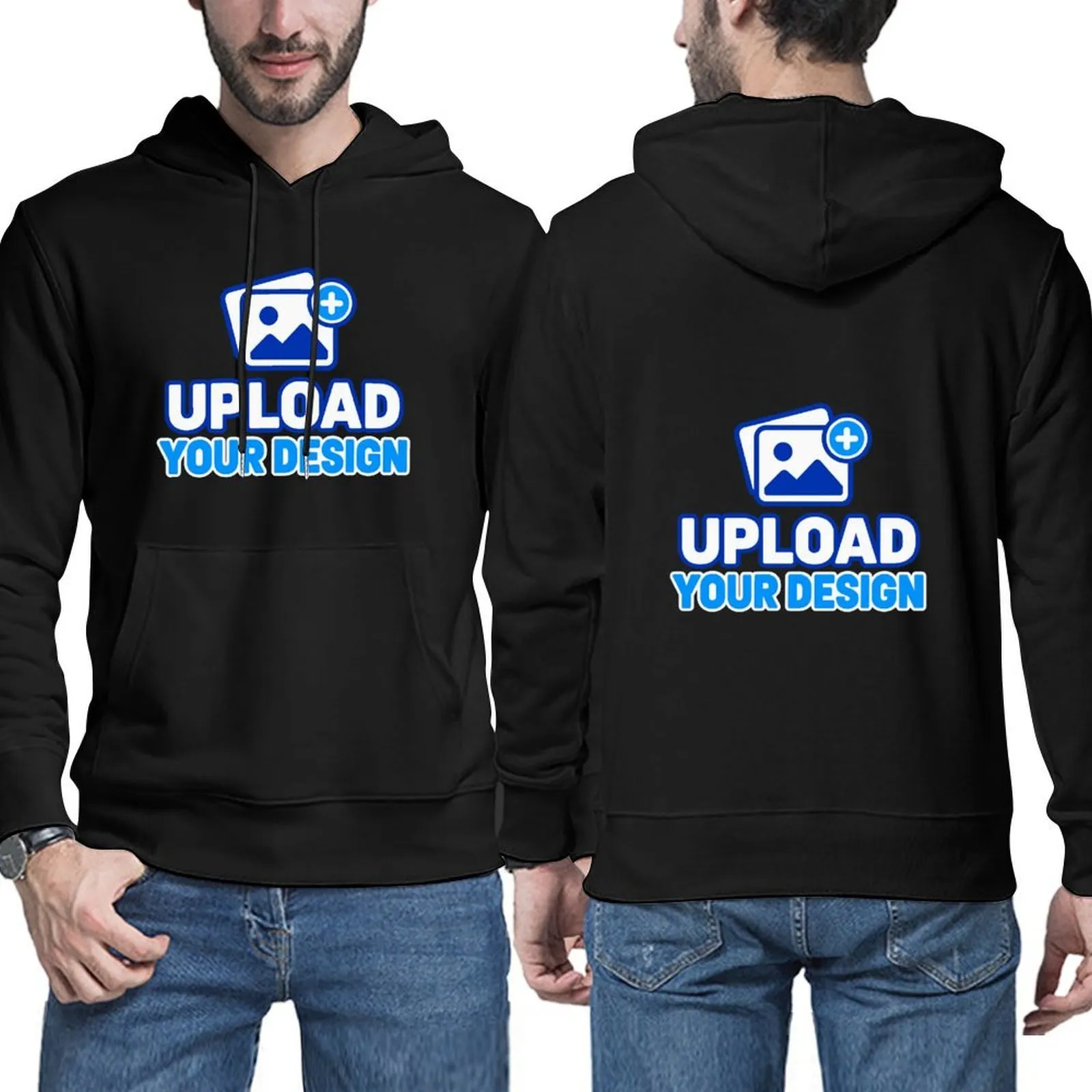 Men's Hoodie With Pockets Double-Sided Print customized with your own uploaded design