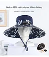 Summer Hat With Fan For Men And Women Charging Sun Protection Sunshade Large Brim Fisherman Hat Adult Camouflage Hat Anti-Ultraviolet