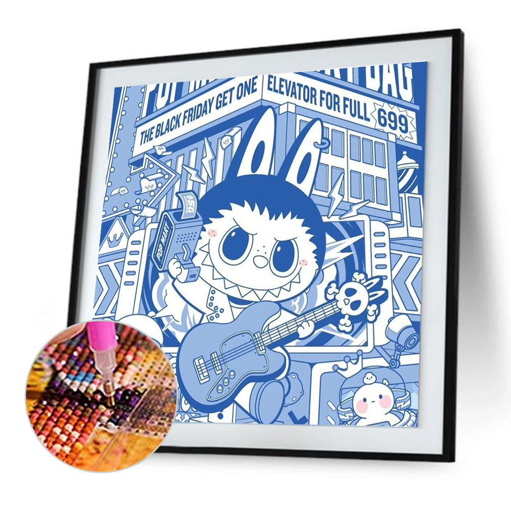 Guitar LabubuFull Round Diamond Painting 30*30CM