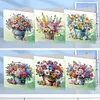 (US Local)6Pcs Flower Bucket DIY Diamond Painting Card for Holiday Party Favors for Kids Greeting Card Kit