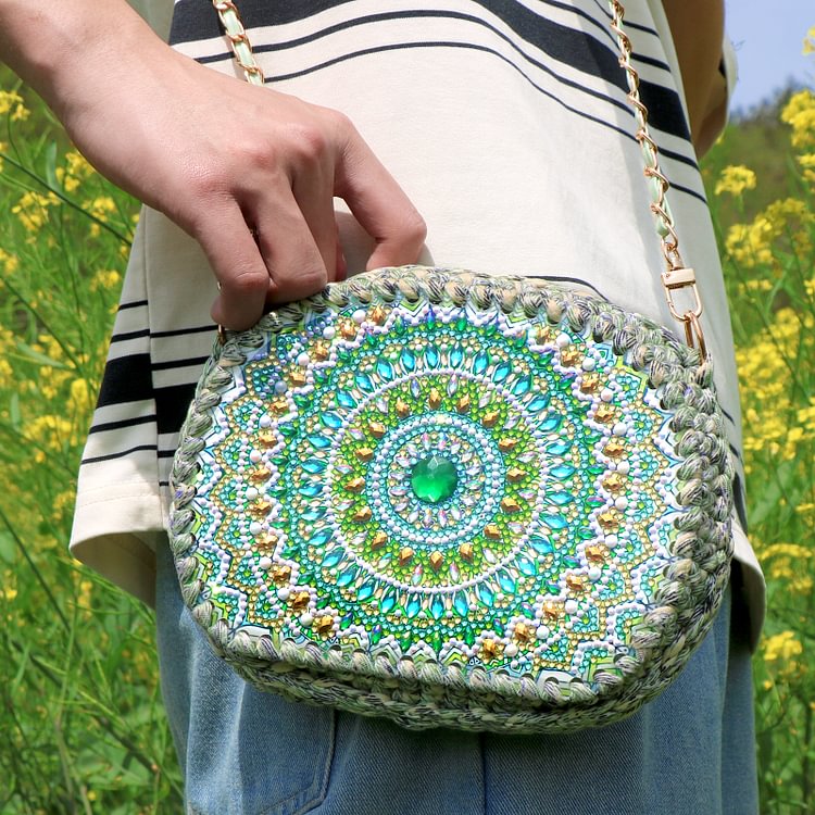 DIY Diamond Painting Crochet Double sided Drills Special Shaped Crossbody Shoulder Chain Bag Kit