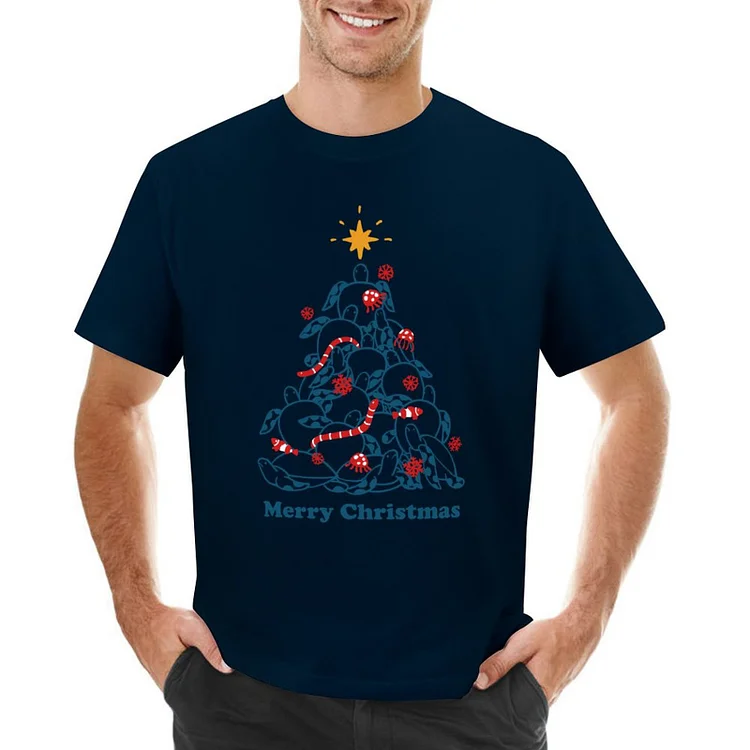 Christmas Merry Turtlemas Designable Men's T-shirt	