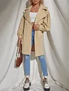 Stylish Lapel Collar Buttoned Puff Sleeves Solid Color Simple Outerwear