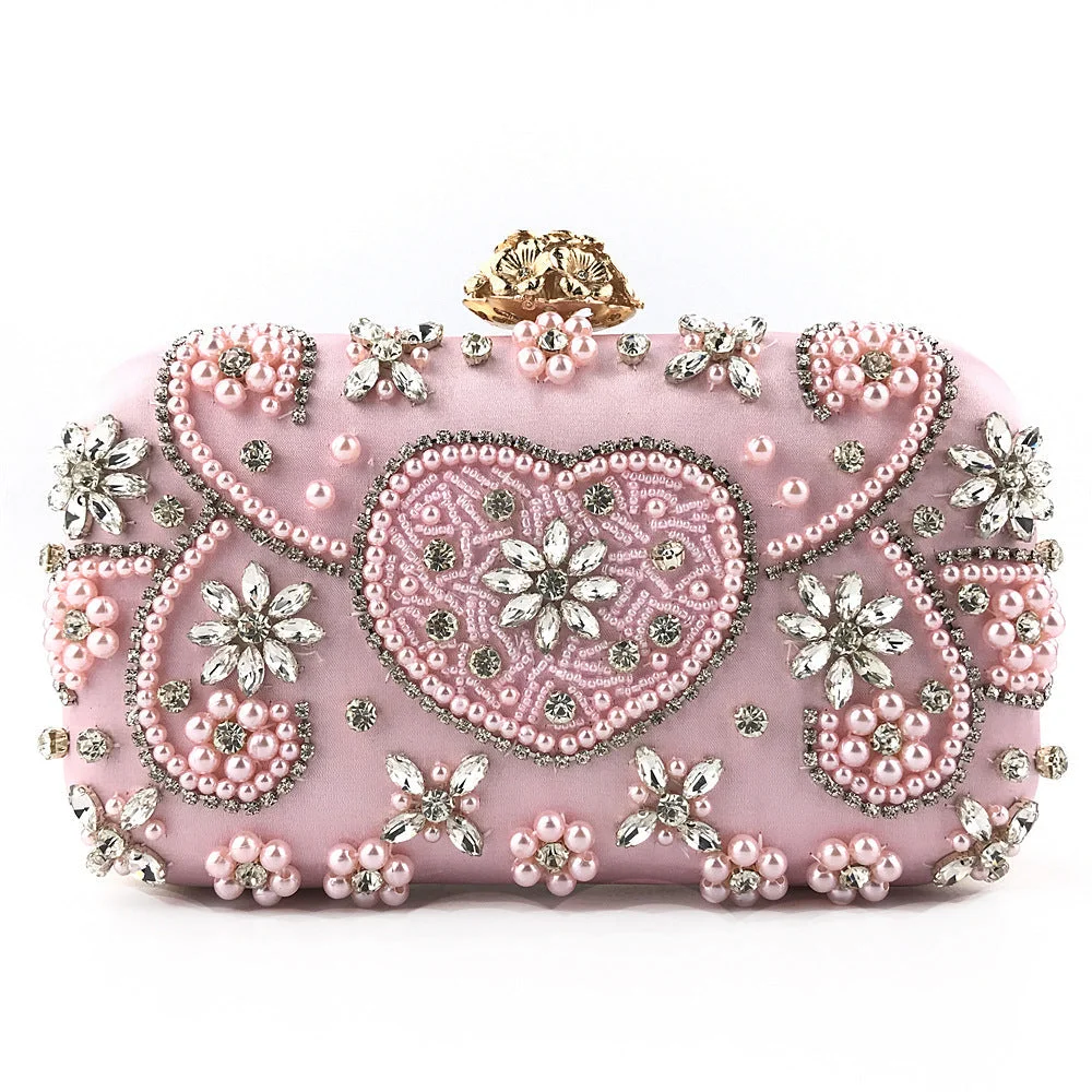 Fashion Evening Bag Handmade Beaded Diamond Clutch Bag