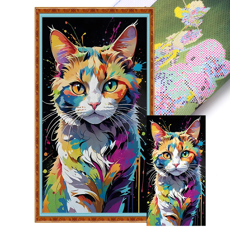 Colorful Cats 11CT Stamped Cross Stitch 40*70CM