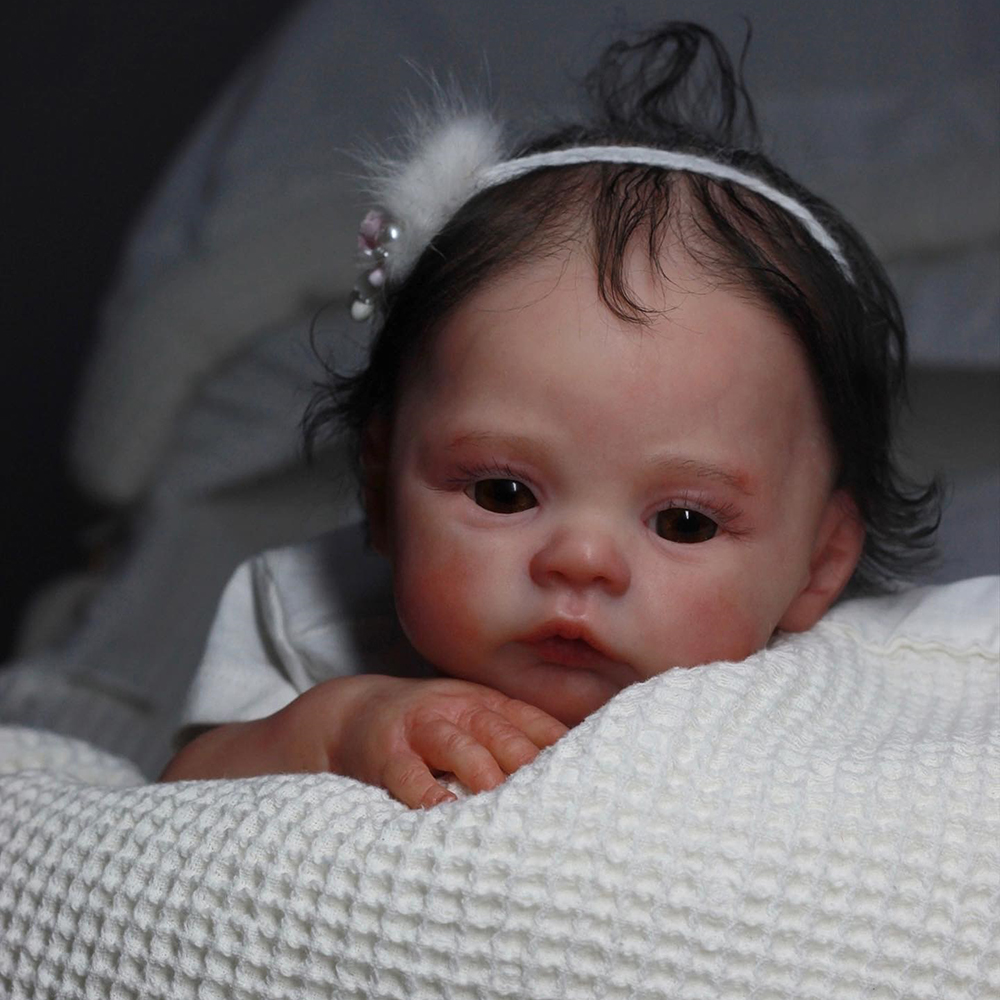 Muñeca Renacida Niña Mona Ojos cafés de 17 pulgadas Meadow