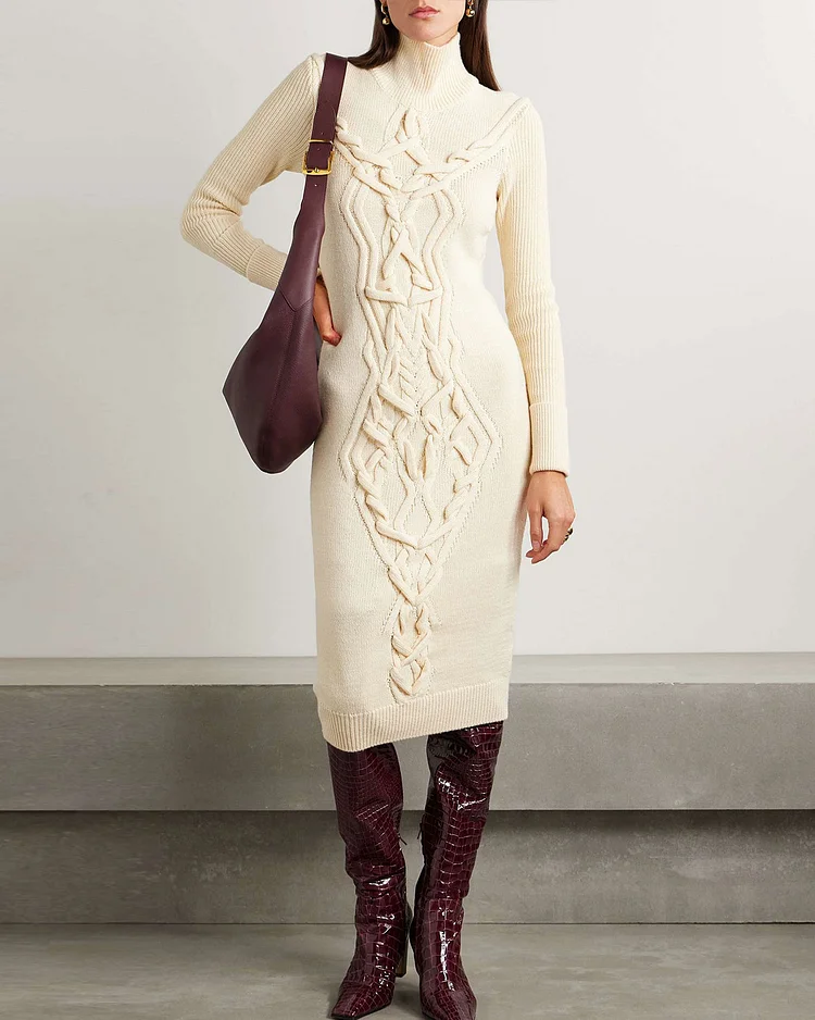 Adrienne cable-knit merino wool-blend turtle
