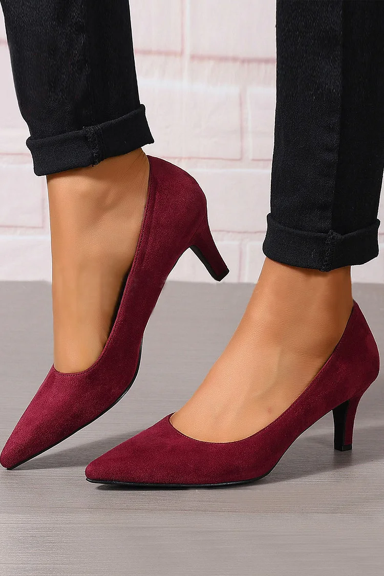 Casual Solid Color Pointed Toe Fine Heel Pumps 2024 - Xpluswear