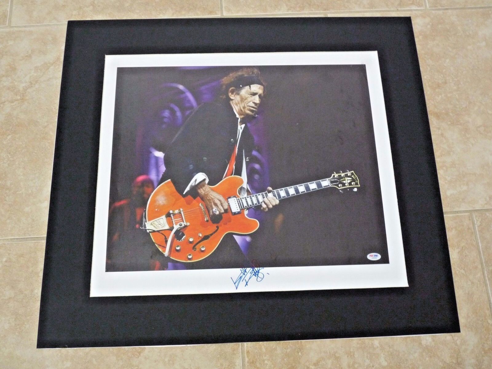 Keith Richards Rolling Stones Signed 11x14 Matted Canvas Photo Poster painting PSA Certified