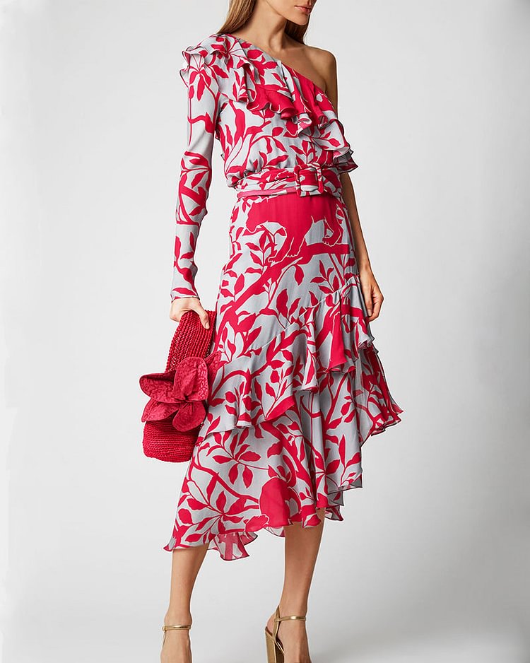 irregular sleeve resort dress