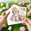 6PCS Diamond Painting Easter Cat Greeting Card Kit for Birthdays Thanksgiving & Special Occasion