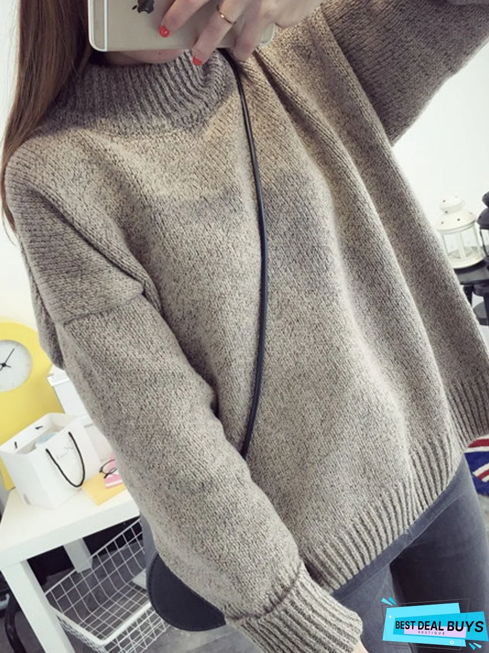 High Neck Pullover Female Loose Sweater