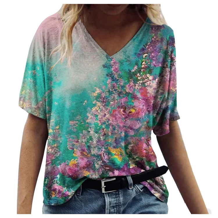 Women's Digital Print Women's Top Short Sleeve T
