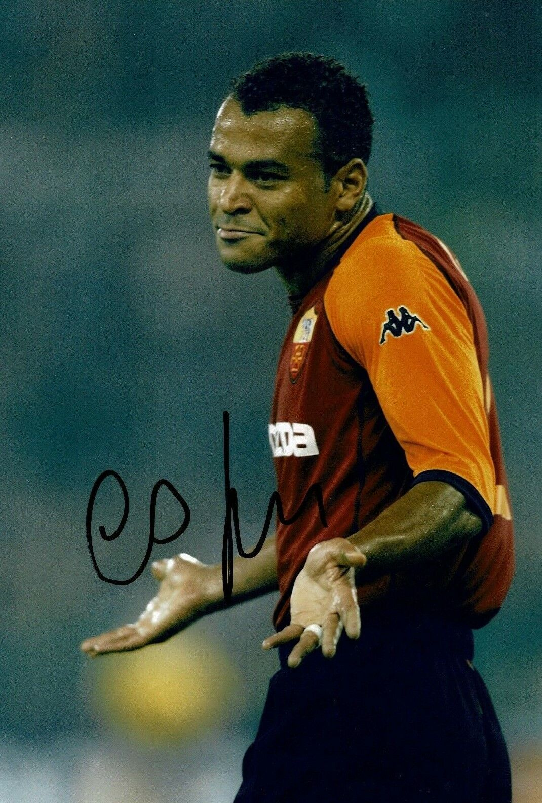 Cafu SIGNED 12X8 Photo Poster painting BRAZIL & AS ROMA COA (9131)