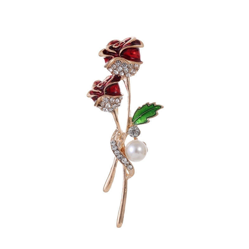 Casual Minimalist Cat Flower Strawberry Alloy Inlay Rhinestones Unisex Brooches