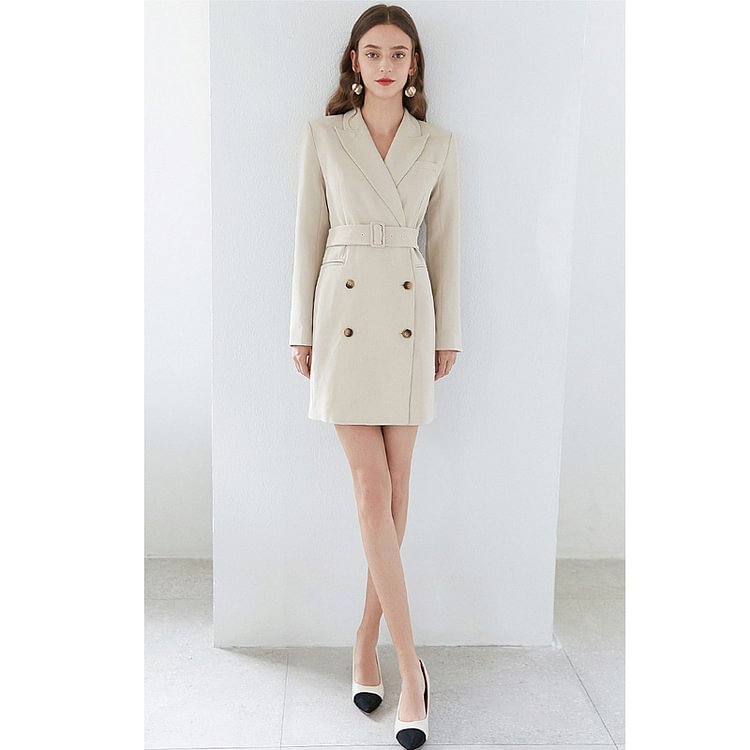 Long Sleeve French Suit Dress