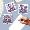 6pcs Diamond Painting Purple Elf Greeting Cards Congratulations Cards & Gifts